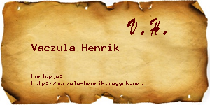 Vaczula Henrik névjegykártya